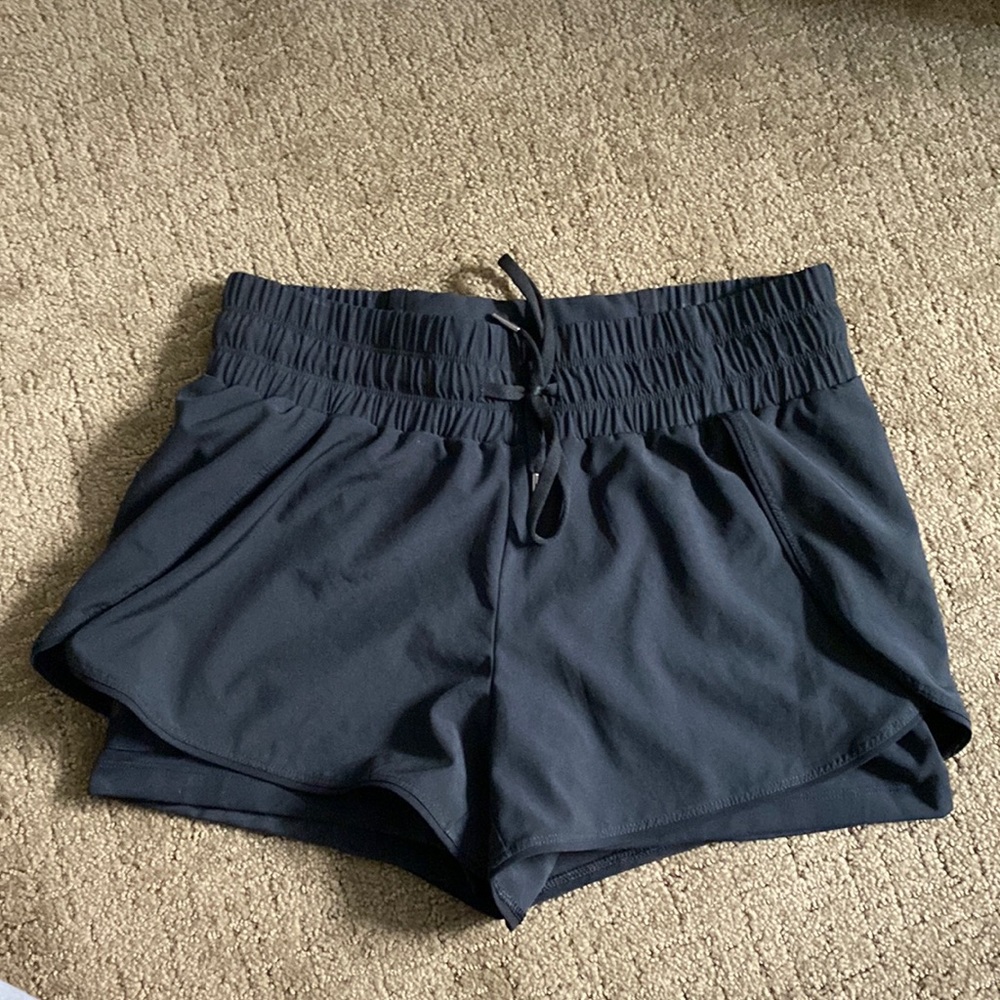 Black exercise shorts